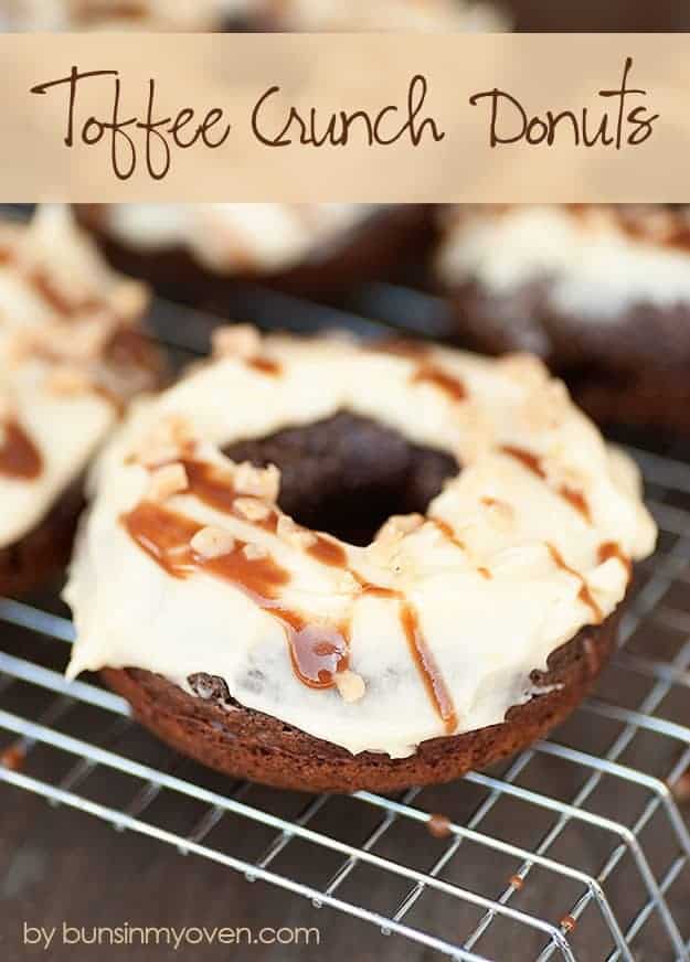 The closeup of a doughnut on a wire cooling rack 