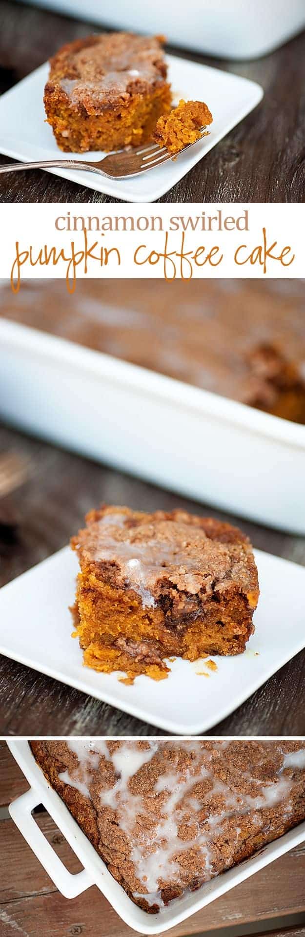 cinnamon swirled glazed pumpkin coffee cake