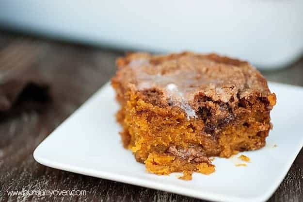 Cinnamon Swirled Pumpkin Coffee Cake - dense and creamy like a pumpkin pie! 