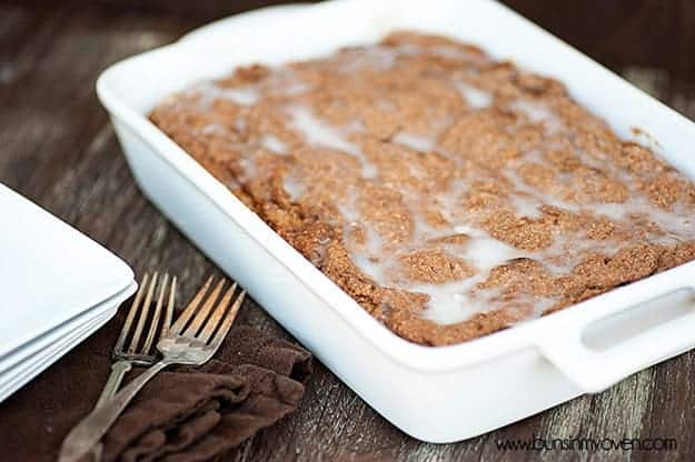 Cinnamon Swirled Pumpkin Coffee Cake - dense and creamy like a pumpkin pie! 