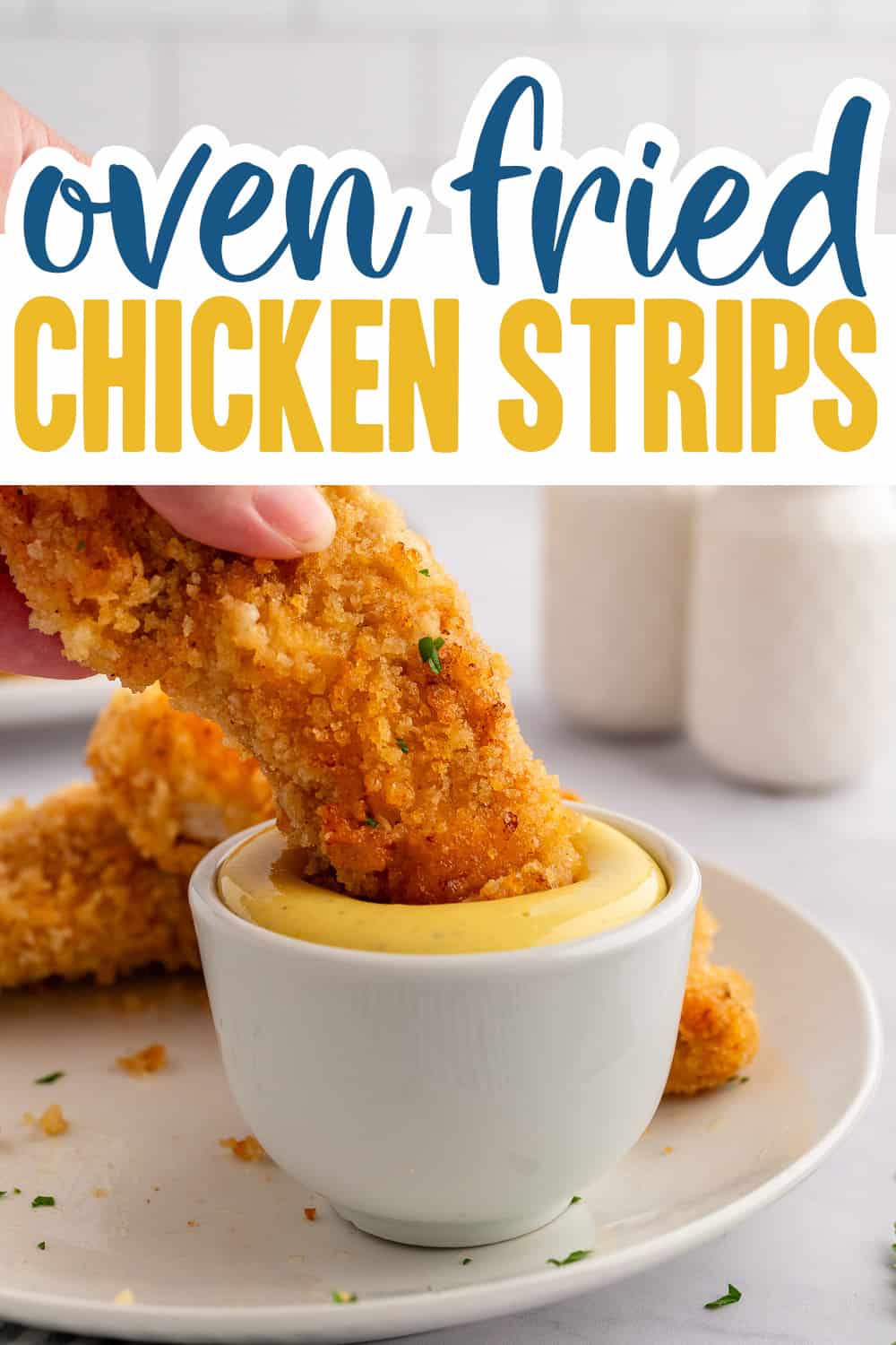 baked chicken strips on sheet pan