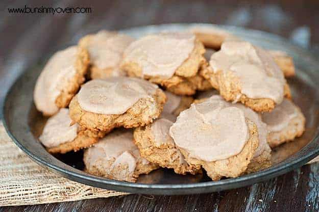 Several sweet potato cookies on a plate.