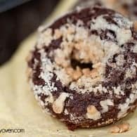 toffee streusel chocolate donuts