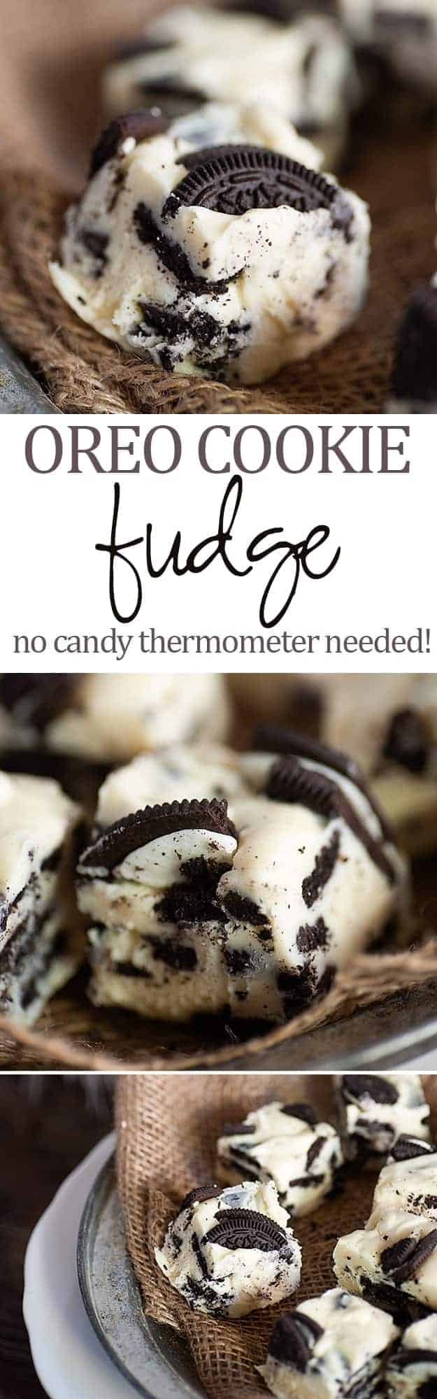 Easy 5 ingredient Oreo fudge recipe! Perfect for your Christmas cookie and candy tray!