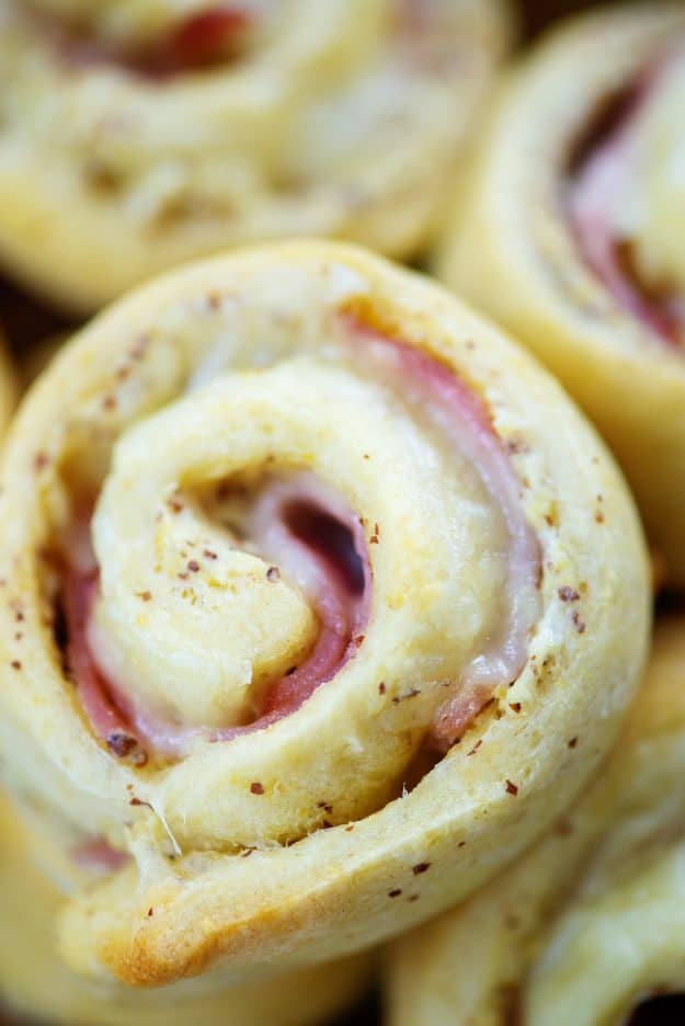 pile of ham and swiss pinwheels