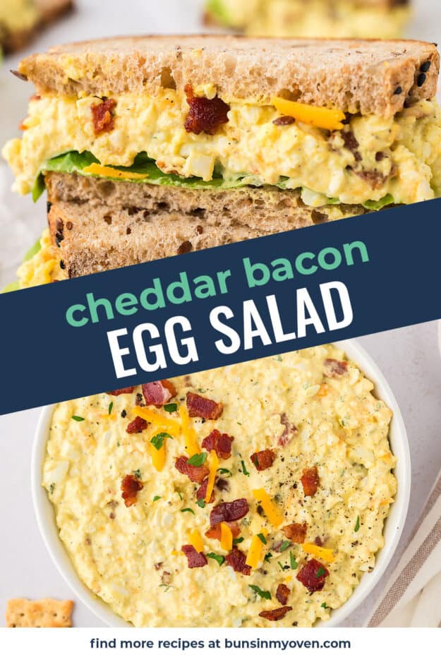 Collage of egg salad images.