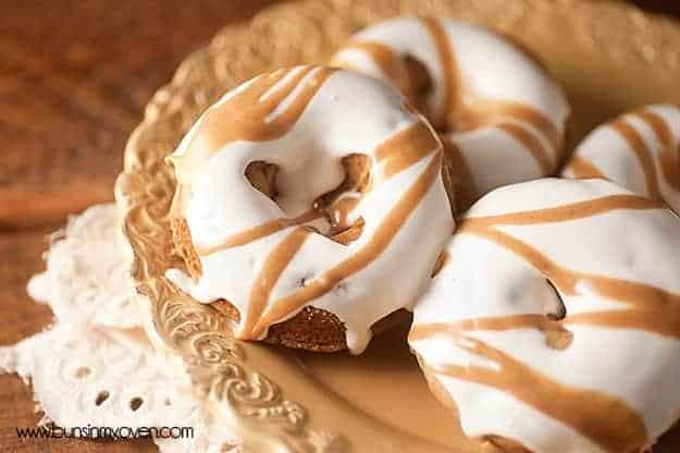 Fluffernutter Donut Recipe - baked peanut butter donuts with a gooey, messy marshmallow glaze! 