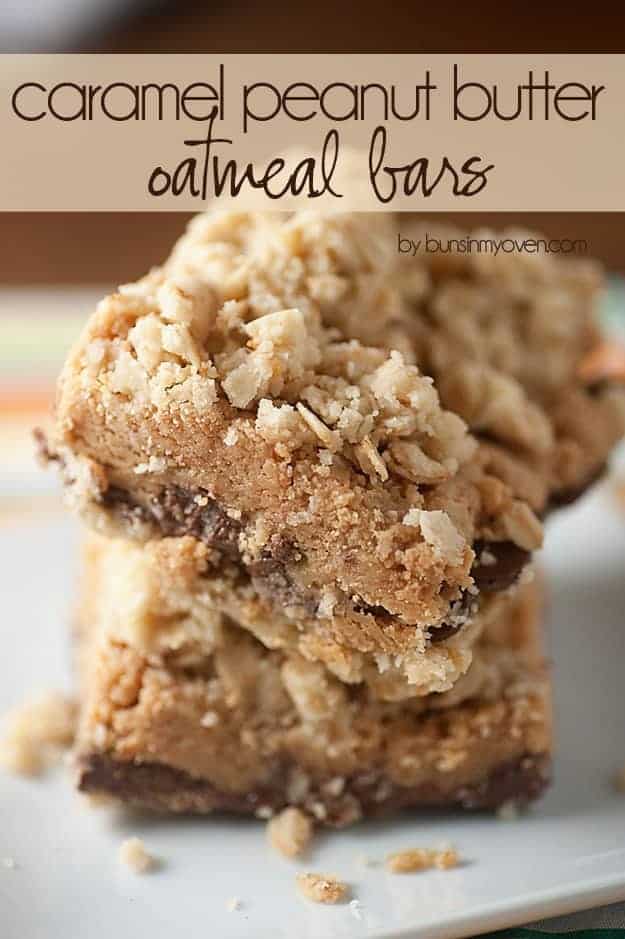 Caramel Peanut Butter Oatmeal Bars Recipe