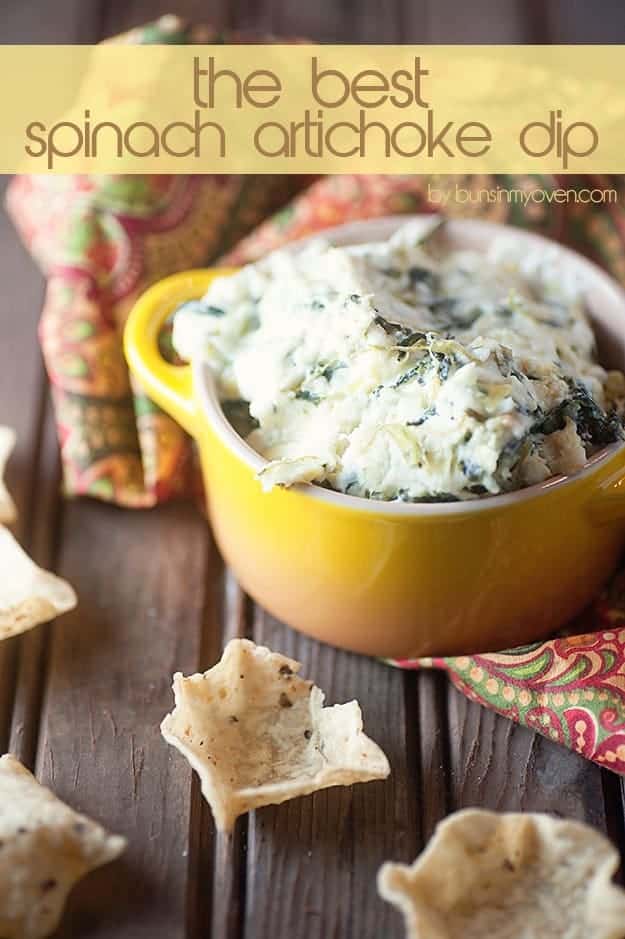 The BEST Spinach Artichoke Dip - easy, creamy, cheesy, and melty!