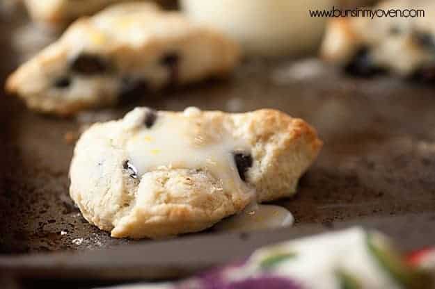 Blueberry Cream Scones with Meyer Lemon Glaze