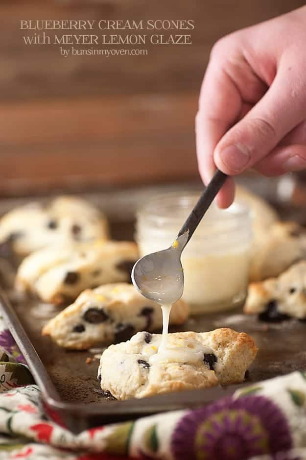 Love these Spring inspired blueberry cream scones! These scones are so tender and fluffy!