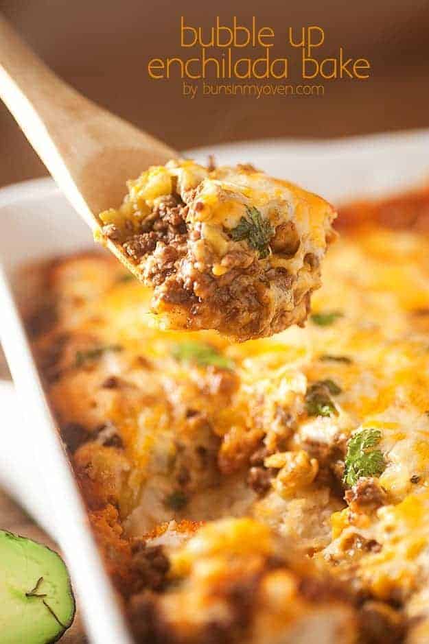 bubble up enchilada casserole with biscuits