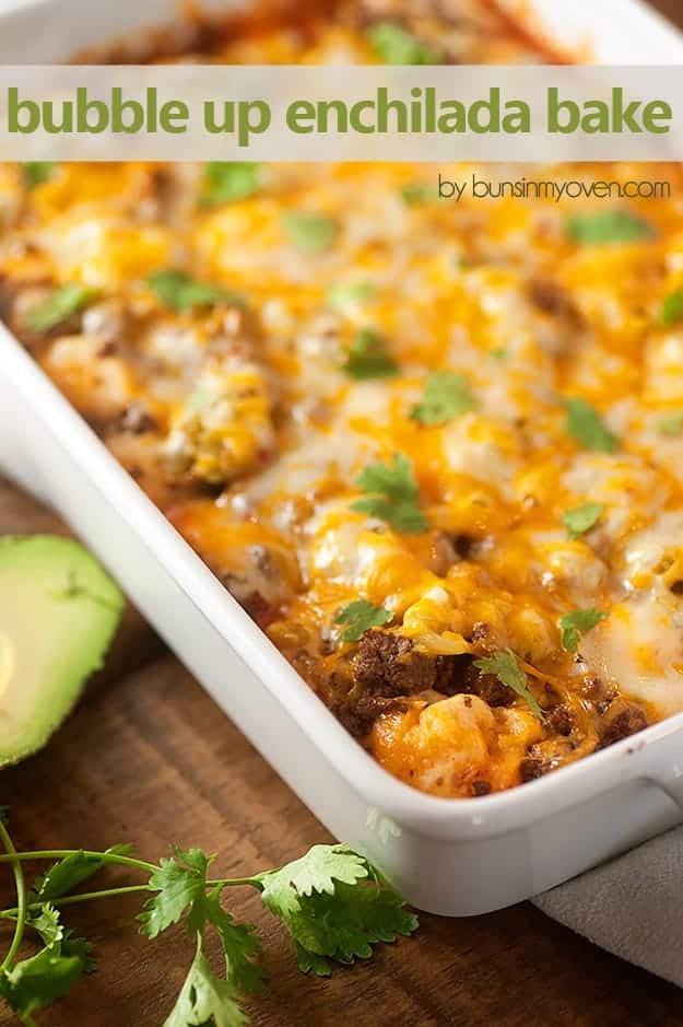 An enchilada casserole made of biscuits instead of tortillas...perfect for Cinco de Mayo!