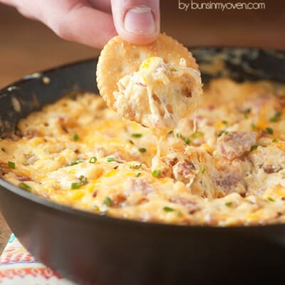 Melty ham and cheese dip! Perfect for football!