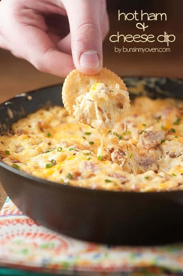 Melty ham and cheese dip! Perfect for football!