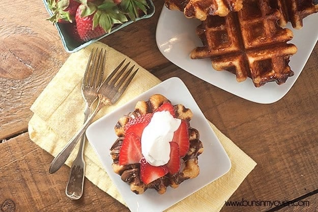 liege waffle recipe on white plate