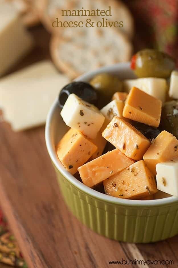 marinated cheese and olives