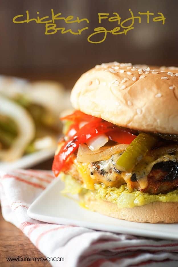 Chicken Fajita Burgers on the grill! Perfect for summer!