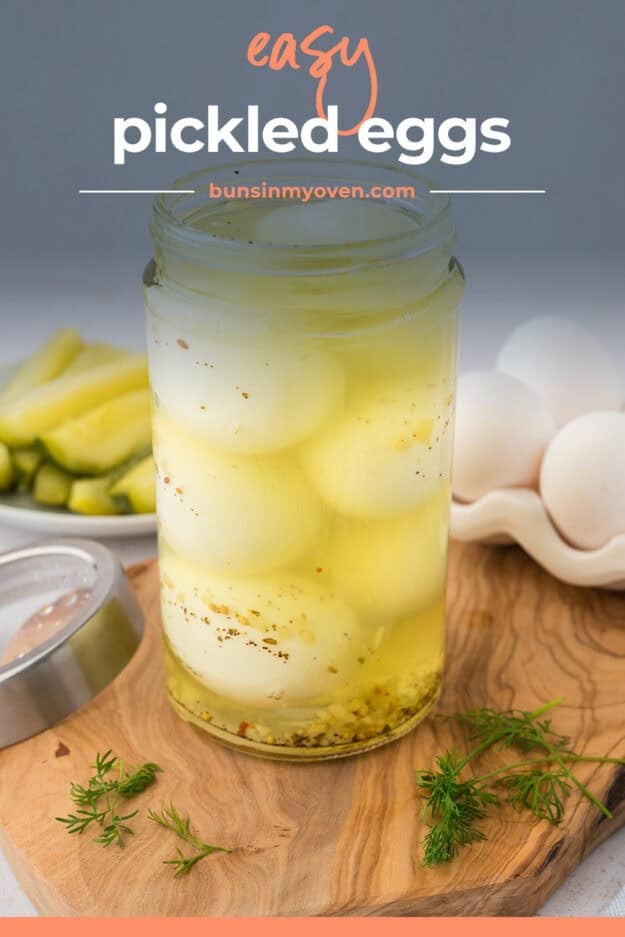 Jar full of pickled eggs recipe.