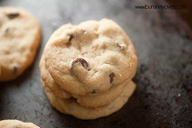 4 Ingredient Chocolate Chip Shortbread Cookies! 