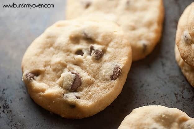 4 Ingredient Chocolate Chip Shortbread Cookies! 