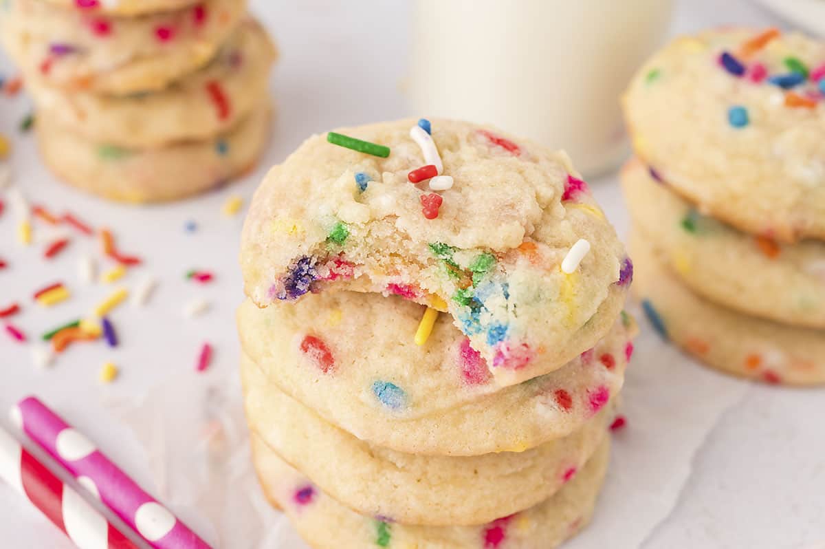 Soft & Thick Sprinkle Cookies Recipe! | BunsInMyOven.com