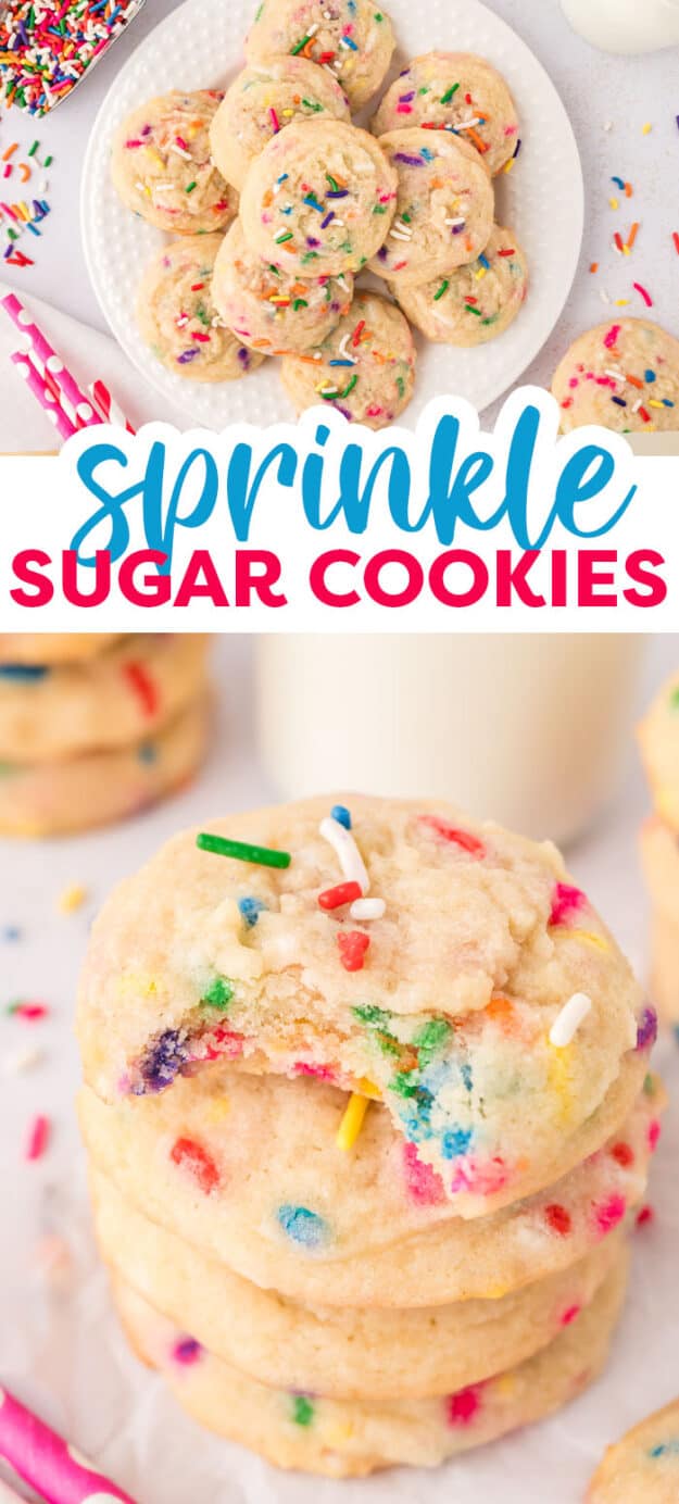 Collage of sprinkle cookie images.
