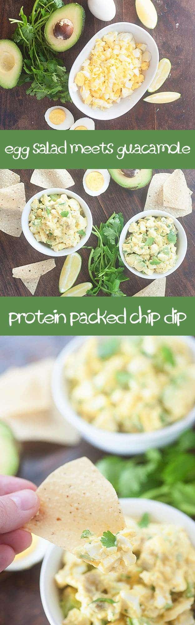 Guacamole meets egg salad in this protein packed chip dip that's bursting with Mexican flavors!