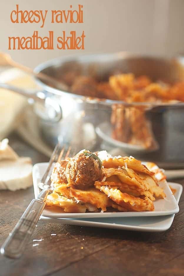 Cheese Ravioli Meatball Skillet recipe...less than 30 minutes to dinner!