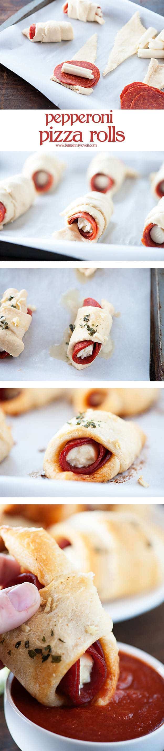 Easy to make pepperoni pizza rolls!