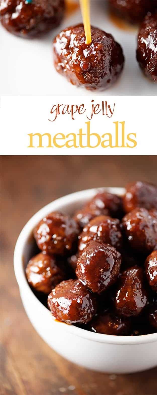 These grape jelly meatballs are the simplest appetizer to make!