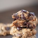 A stack of smores cookies up close.