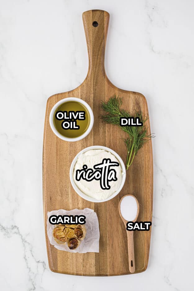 Ingredients for ricotta dip.