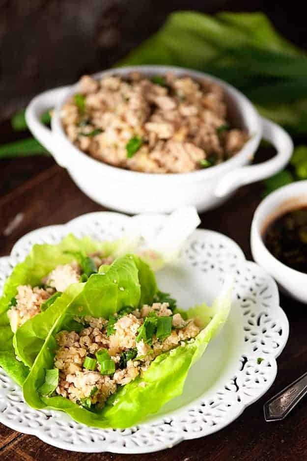 Low Carb Asian Chicken Lettuce Wraps