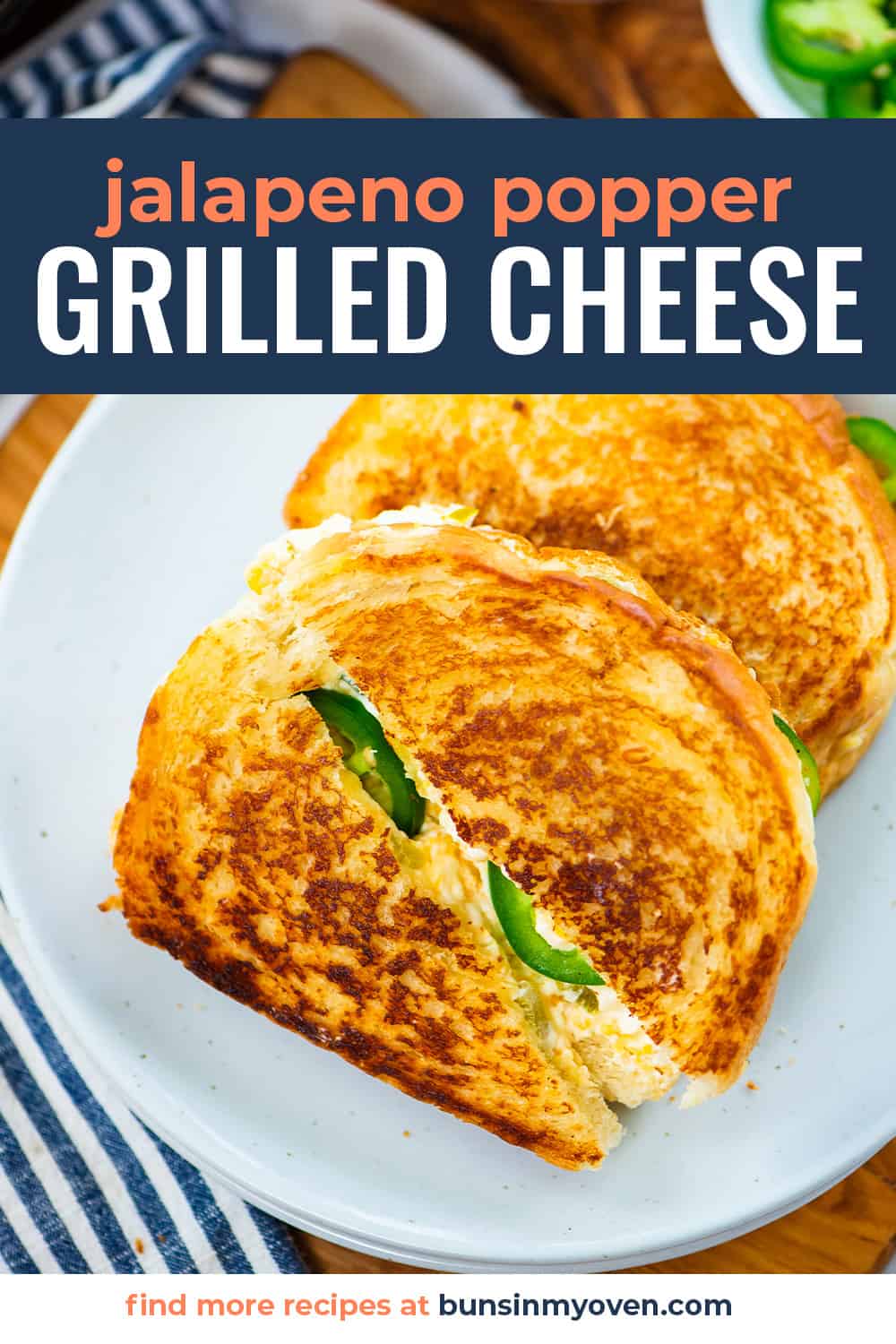 Jalapeno popper grilled cheese on plate.