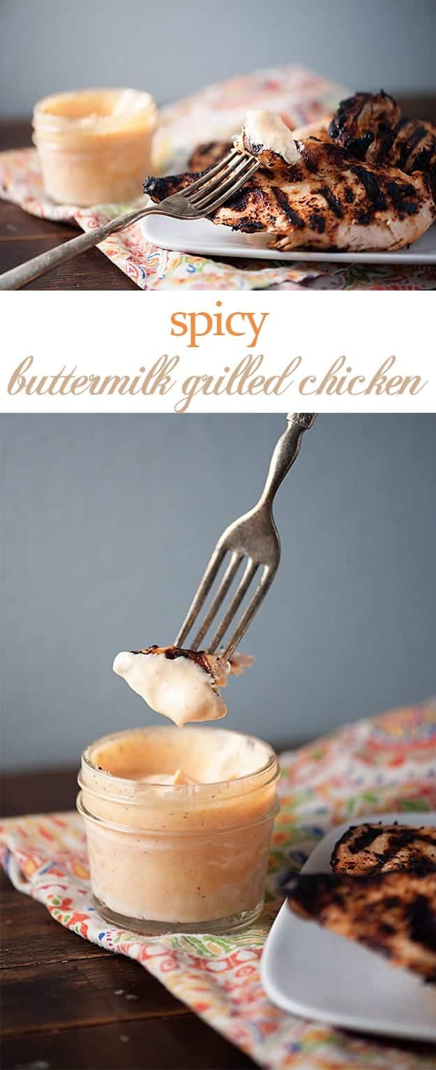 This spicy buttermilk grilled chicken is a quick grilled recipe that leaves chicken extra moist and juicy. 