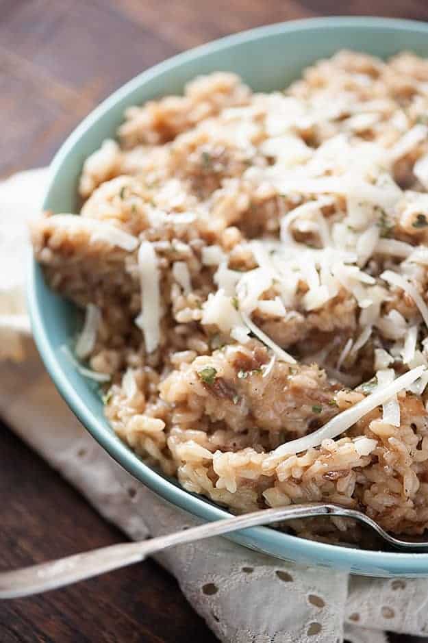 A close up of a bowl of seasoned rice.