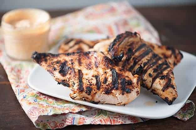 buttermilk chicken recipe on white plate