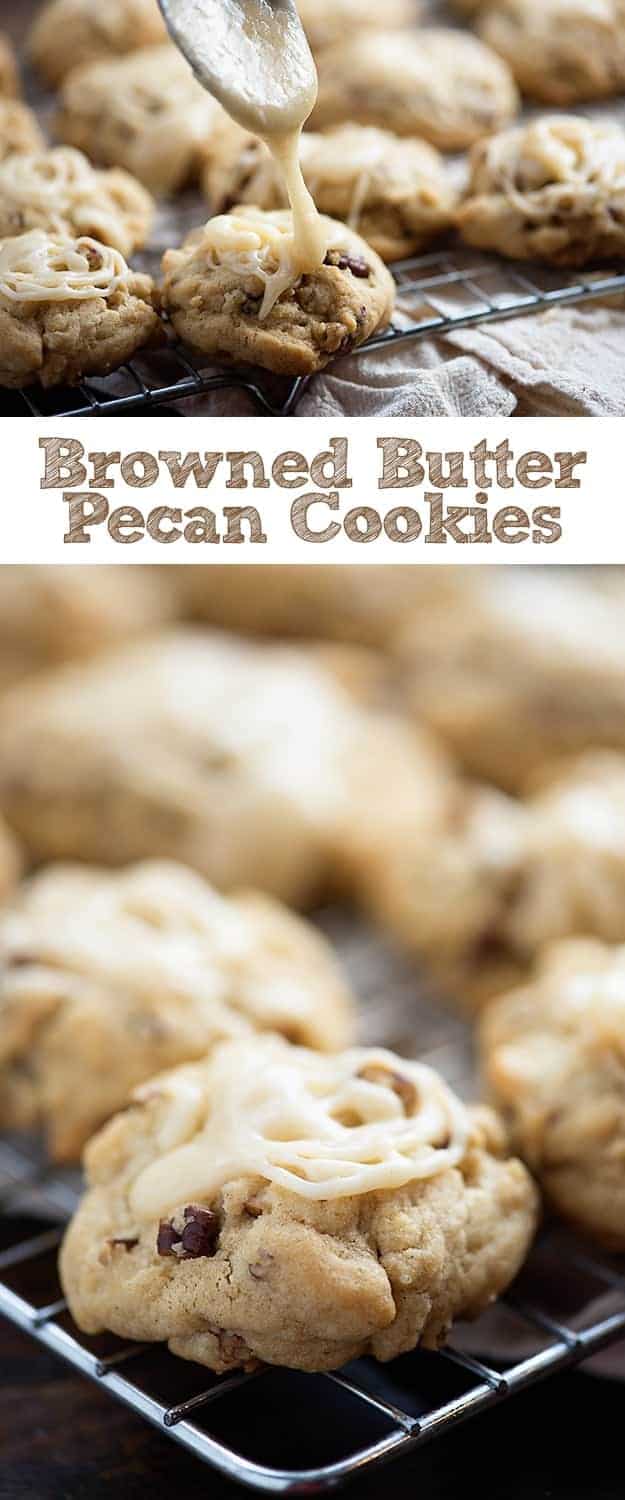 Browned Butter Pecan Cookies - the glaze on these cookies is amazing!