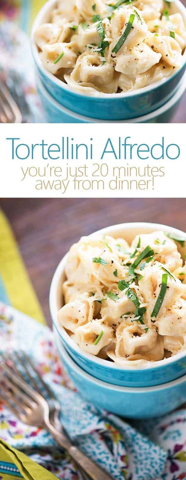 Just 20 minutes to make this tortellini Alfredo!