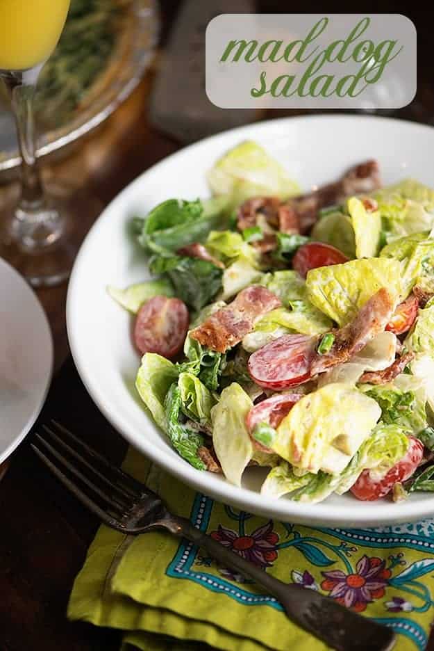 This salad recipe uses a full pound of maple bacon and lots of ranch dressing for a delicious side salad!