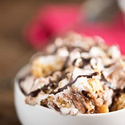 This s'mores pudding is whipped up in no time and the perfect cool summer no bake treat!