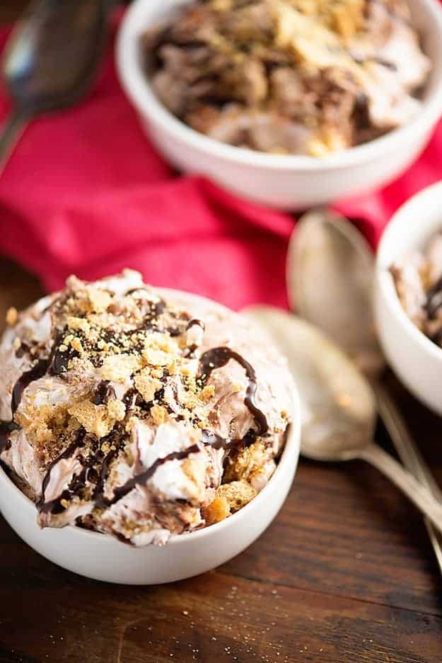 This s'mores pudding is whipped up in no time and the perfect cool summer no bake treat!