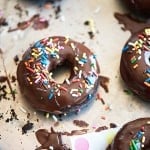 Baked chocolate sprinkle donuts!