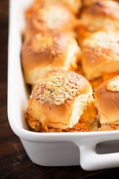 Buffalo Chicken Sliders recipe - these are the perfect football food!