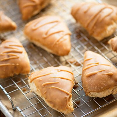 Maple Glazed Scones - fluffy moist scones topped with a thick maple glaze!