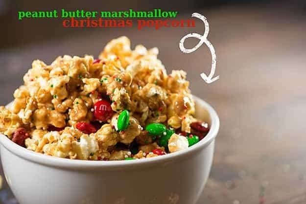 Ooey gooey peanut butter and marshmallows coat this Christmas popcorn! An easy recipe for kids!