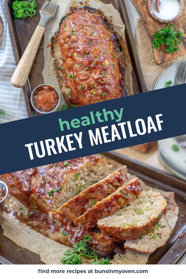 collage of turkey meatloaf images.