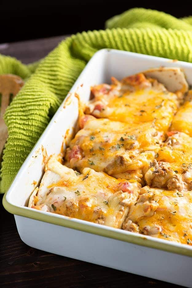 This taco casserole recipe is such an easy weeknight dinner and perfect for those nights when you're tired of regular tacos. 
