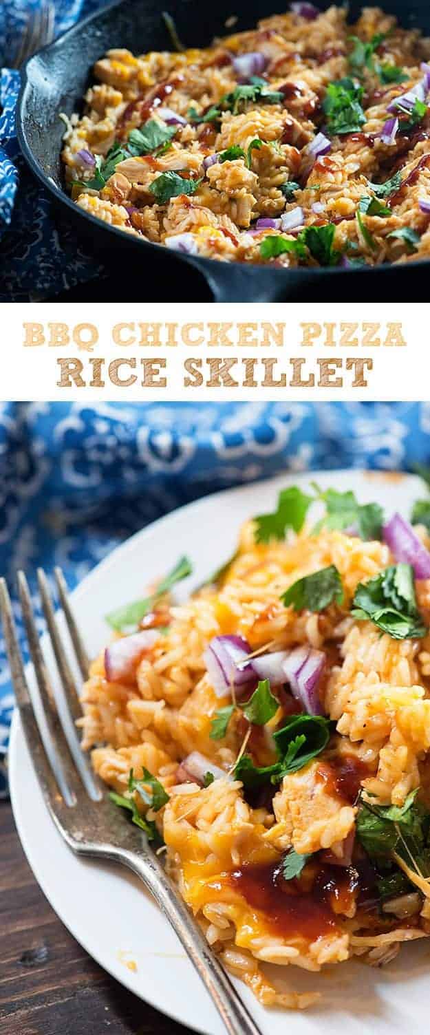 This one dish dinner is a fun spin on the classic barbecue chicken pizza!